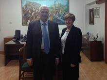 Andros Kyprianou, Leader of AKEL party with CILEx President Frances Edwards