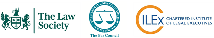 The Law Society, The Bar Council CILEx joint logo banner